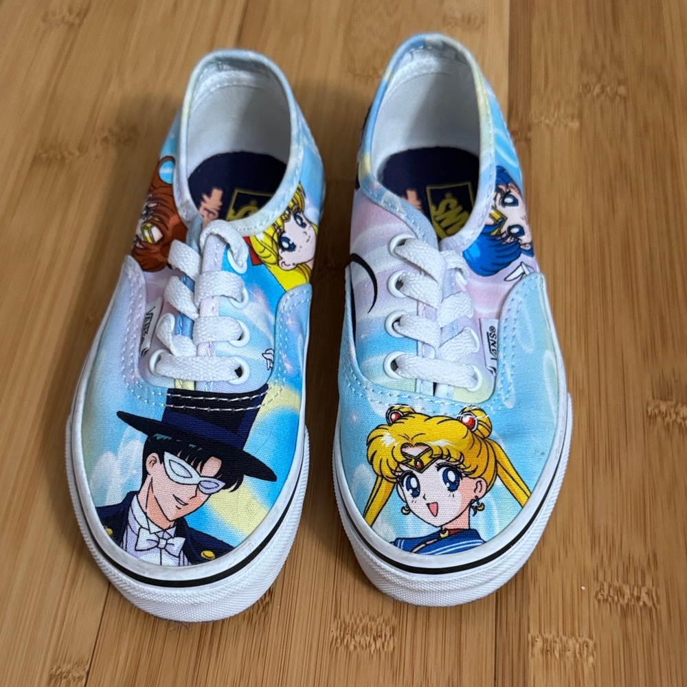 Vans Blue and White Anime Character Sneakers